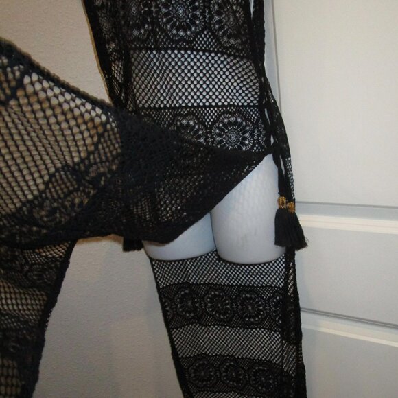 EVERYTHING BUT WATER BLACK MESH MAXI COVERUP SMALL - Picture 6 of 7